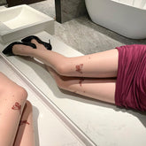 性感透肉蝴蝶印花开裆连裤丝袜 - 舒适弹力设计,完美贴合肌肤